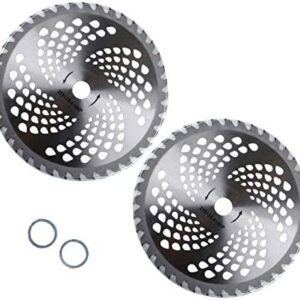 10" 40T Carbide Blades Brush Cutter for Trimmers,Weed Eater Blade with Washer Bore 1" - Circular Saw Blades 10” 40T(Pack of 2)