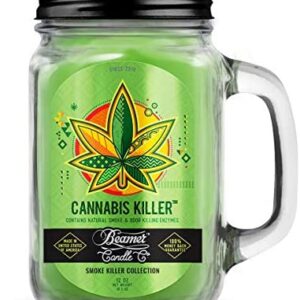 12oz Cannabis Killer (Removes Weed Smell) Scented Beamer Candle Co. Ultra Premium Jar Candle. 90 Hr Burn Time. USA Made