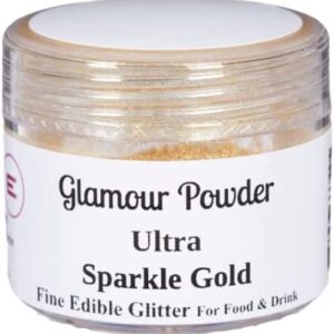 EasySweetz Edible Glitter | 5 Gram Edible Glitter Dust | 100% Edible Glitter for Cakes, Cupcakes, Cake Pops, Sugar Cookies, Drinks, Dessert | Vegan Glitter | KOSHER Certified (Ultra Sparkle Gold)