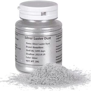 HomeHere Silver Luster Dust Edible Cake Silver Powder Granulated Sugar, 20grams