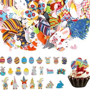 320pcs Easter Cake Decorations Edible, Cupcake Toppers Easter Cupcake Toppers Birthday Kids Edible Rice Paper Cake Decorations Edible Cake Toppers Personalized for Easter Theme Party