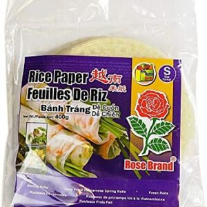 Banh Trang Edible Rice Paper Rounds - 400g, 16cm, 2 Pack | for Wrapping Vietnamese Spring Rolls, GOI Cuon, Crisp, Thin, Naturally Gluten Free