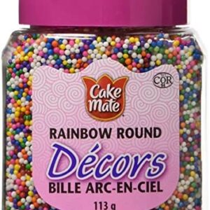 Cake Mate, Decorating with Ease, Decors Round Sprinkles, Rainbow, 113g