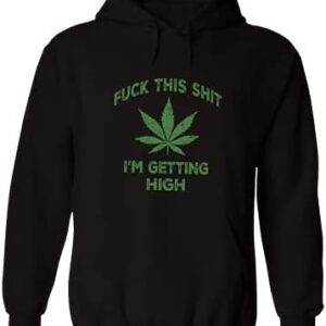 Weed Leaf, Hoodie Marijuana, Cannabis Hemp, Weed, Premium Unisex Pullover Hoodies, Design 2- Black, XX-Large