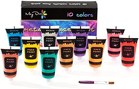 Maydear Face Paint and Body Paint Set, Liquid Body Paint Safe and Non-Toxic Body Paint for Kids & Adults (Pearl)